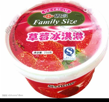 思念家庭装草莓味冰淇淋图片