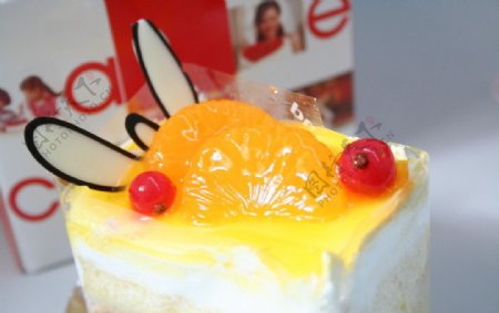 奶油蛋糕水果蛋糕香橙切片图片