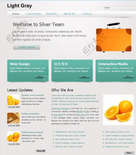 工作商务CSS网页模板图片
