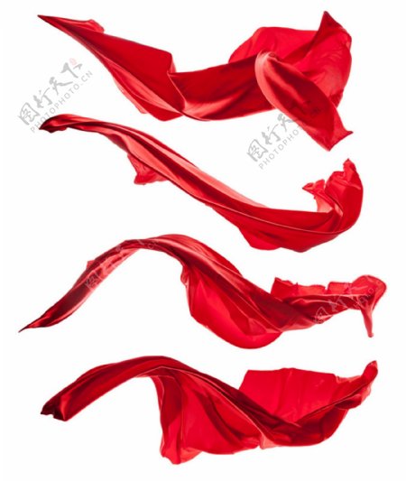 红绸带丝带开业庆典飘逸图片
