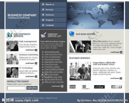 欧美经典网站模板图片