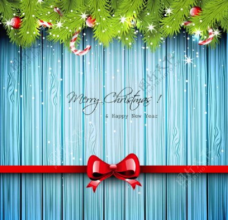 圣诞木纹蝴蝶结背景图片