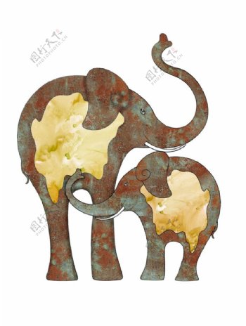 大象母子象图片