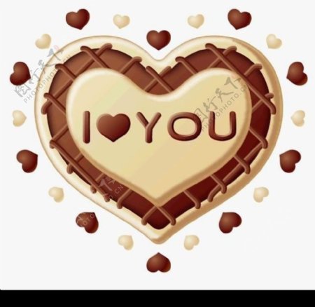 LOVE情人节巧克力心形矢量图图片