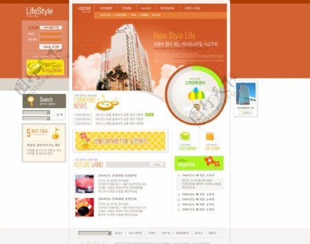 韩国生活饮食网页设计模板图片