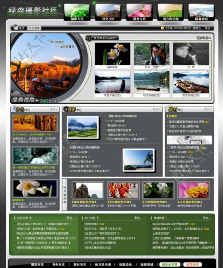 绿森摄影社区网站模板图片