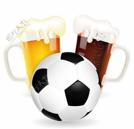 啤酒和足球图片