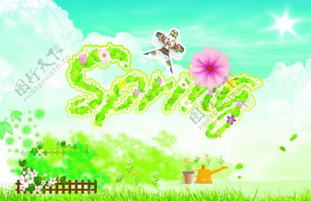 春季海报风筝图片