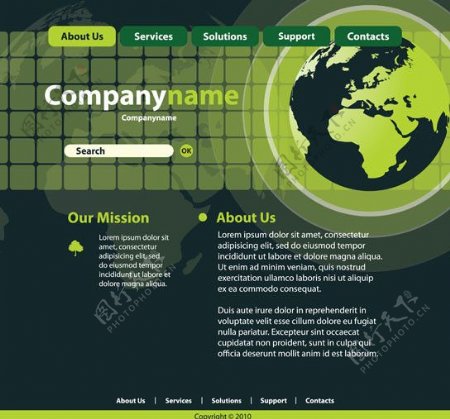 全球地球网站网页模板图片