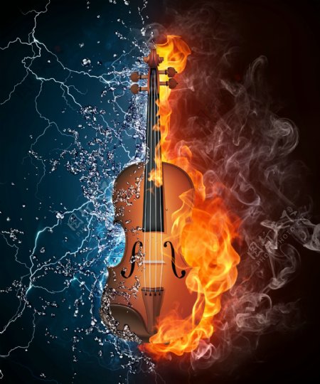 燃烧的小提琴图片