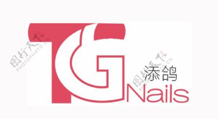 添鸽TG文字logo