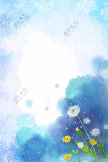 手绘水彩花卉风景背景