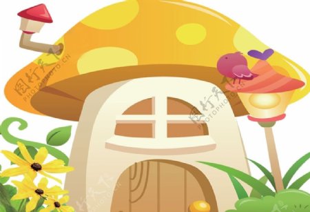 卡通蘑菇小屋信箱