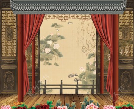 京剧戏曲背景板