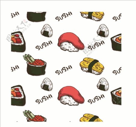 寿司美食底纹