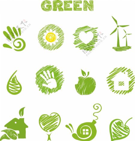 节能绿色环保图标