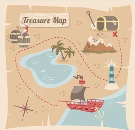 海盗宝藏地形图