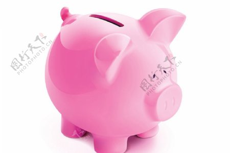 粉红色小猪存钱罐矢量