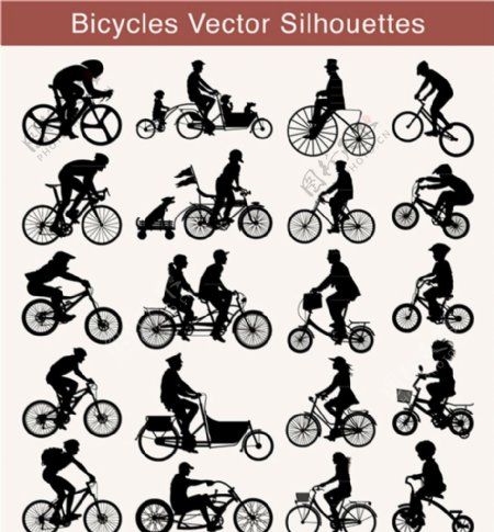 骑自行车的各种动作剪影