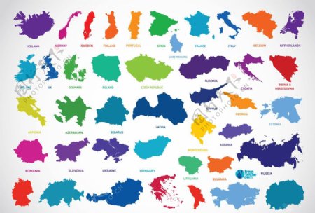 欧洲及欧洲各国家地图