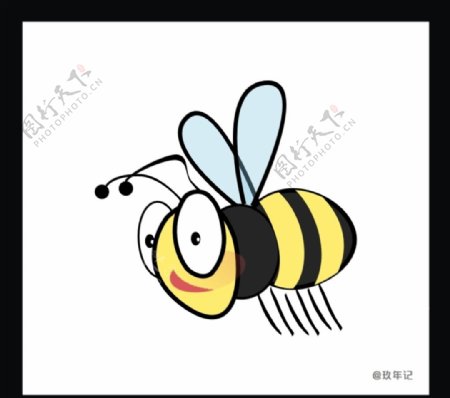 蜜蜂飞行昆虫翼刺黄色