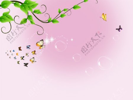 粉色蝴蝶温馨背景墙