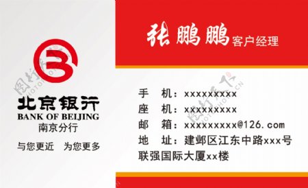 北京银行名片