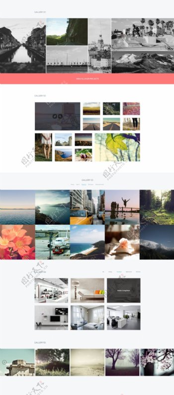 外国风景图片图库网站网页UI模板