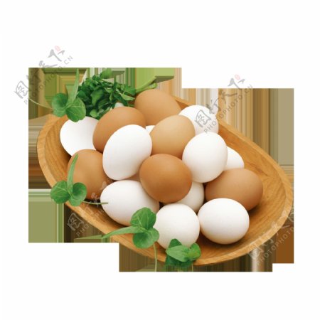 实物鸡蛋木盘元素