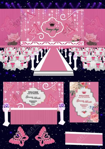 粉色婚礼组图