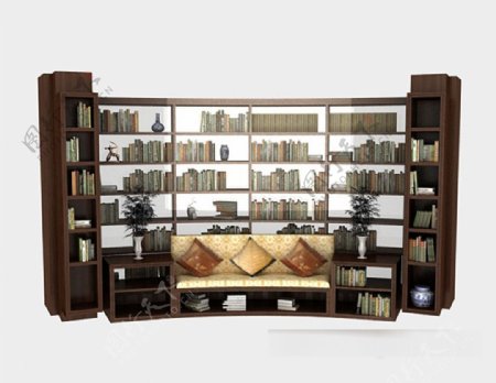 新中式实木简单书柜