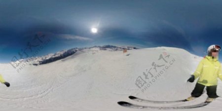 美女极速滑雪VR视频