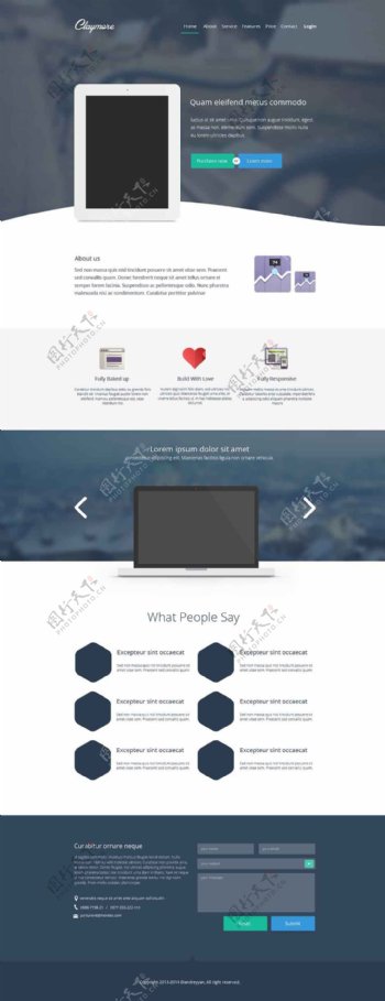 欧式商务公司网站UI设计模版