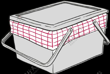 手绘塑料篮子插图免抠png透明图层素材