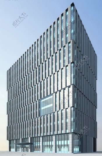 MAX三角形玻璃结构的商业中心3d模型