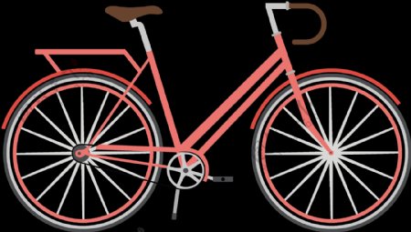 时尚粉红色自行车免抠png透明图层素材