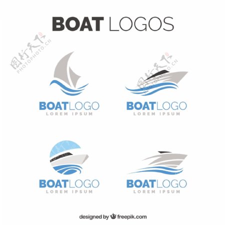 极简设计船标志logo