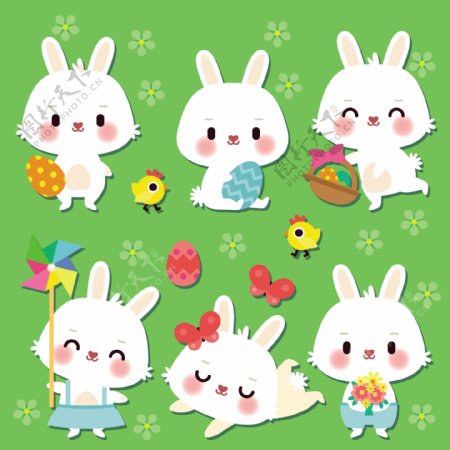 6款可爱卡通兔图片
