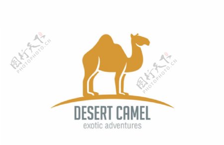 简单沙漠骆驼标志设计矢量图