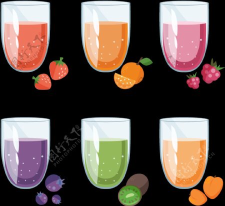 各种水果果汁插画图标免抠png透明素材