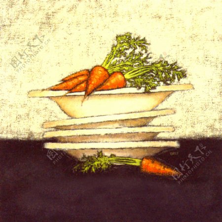 蔬菜油画图片