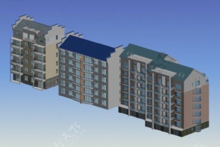 MAX现代住院楼3D模型