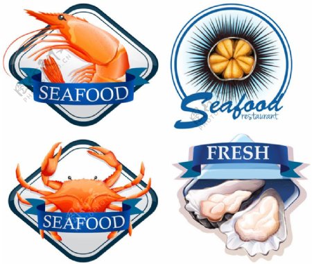 海鲜美食标签图片