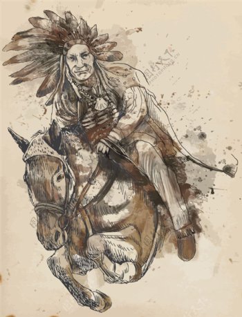 骑马的印第安人图片
