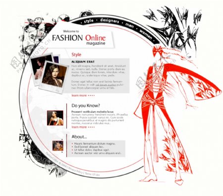 很有设计味的欧美服装艺术网页模版01style