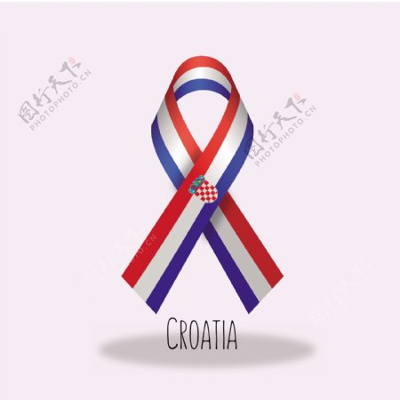 克罗地亚国旗丝带设计矢量素材