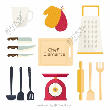 各种厨师元素平面设计素材