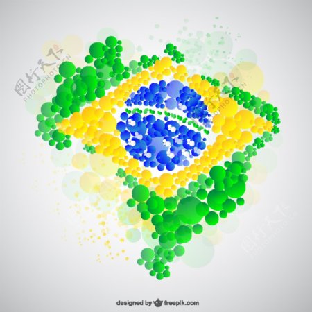圆点气泡巴西地图素材