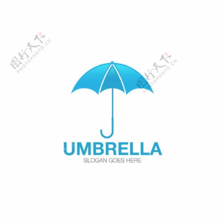 蓝色雨伞标志图片