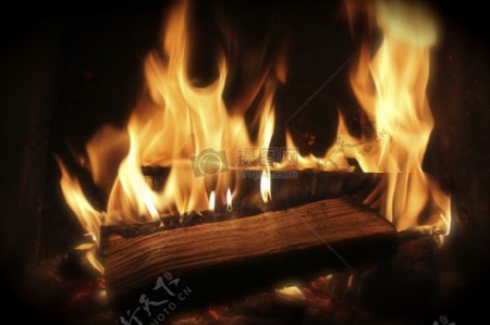 木材木柴火壁炉热火焰